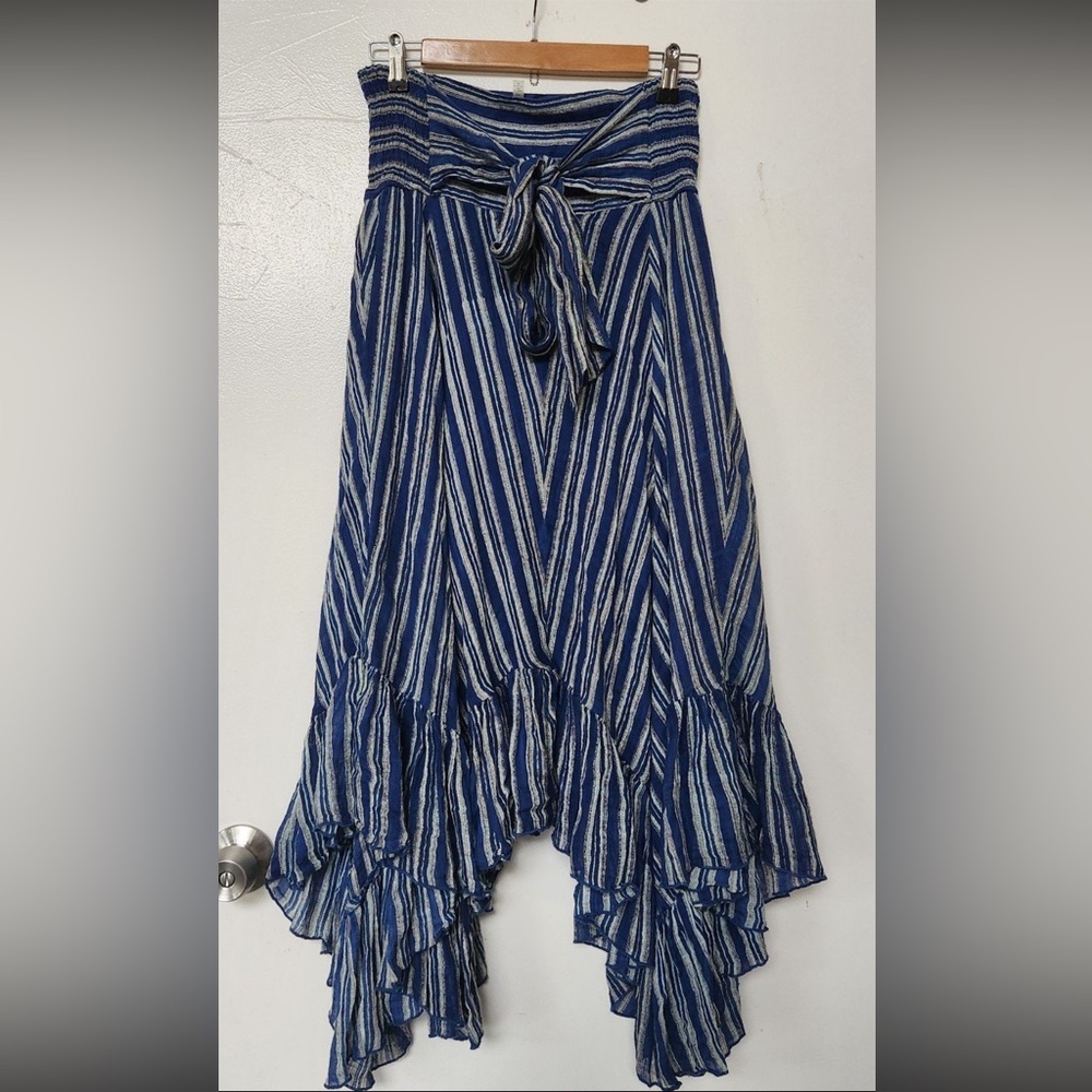 Free People We The Free Giselle Convertible Skirt, Dress Blue Hanky Hem, size S